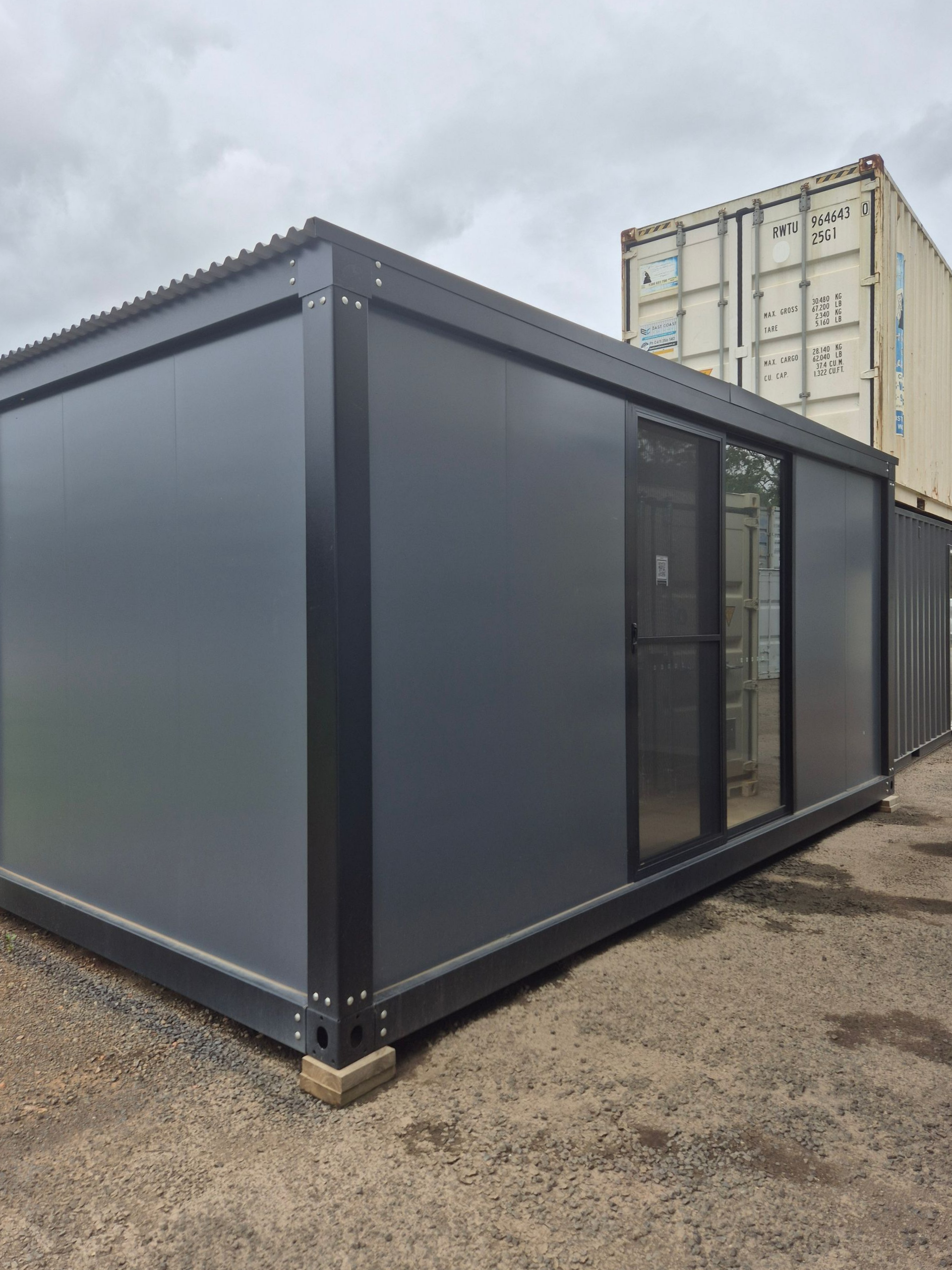 Dark Gray Modular Building — East Coast Containers Shipping Containers and Transport in Chevallum, QLD