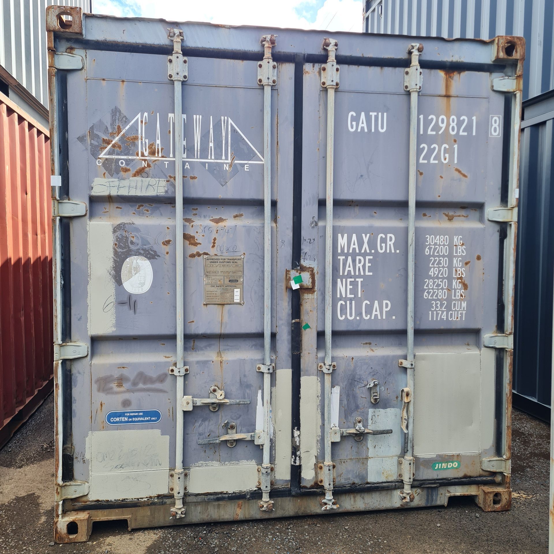 Blue Shipping Container With Rust and Markings — East Coast Containers Shipping Containers and Transport in Chevallum, QLD