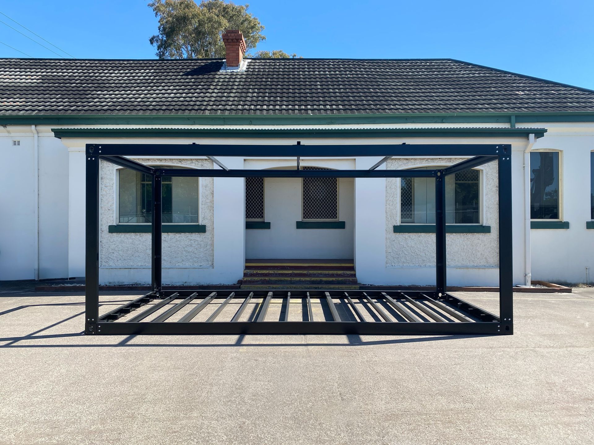Black Metal Structure  — East Coast Containers Shipping Containers and Transport in Chevallum, QLD