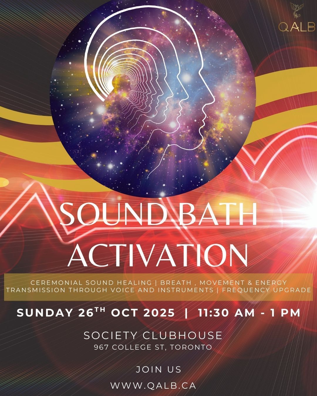 Poster for HaloTherapy & Kundalini Activation event in a salt cave, with text and visual elements, including 
