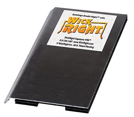 WickRight parapet vent used under capstones, Vented Drip Edge can be used on both sides of parapet or w/ vented receiver clip