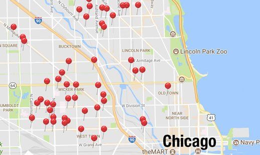Map of WickRight installations in Chicago