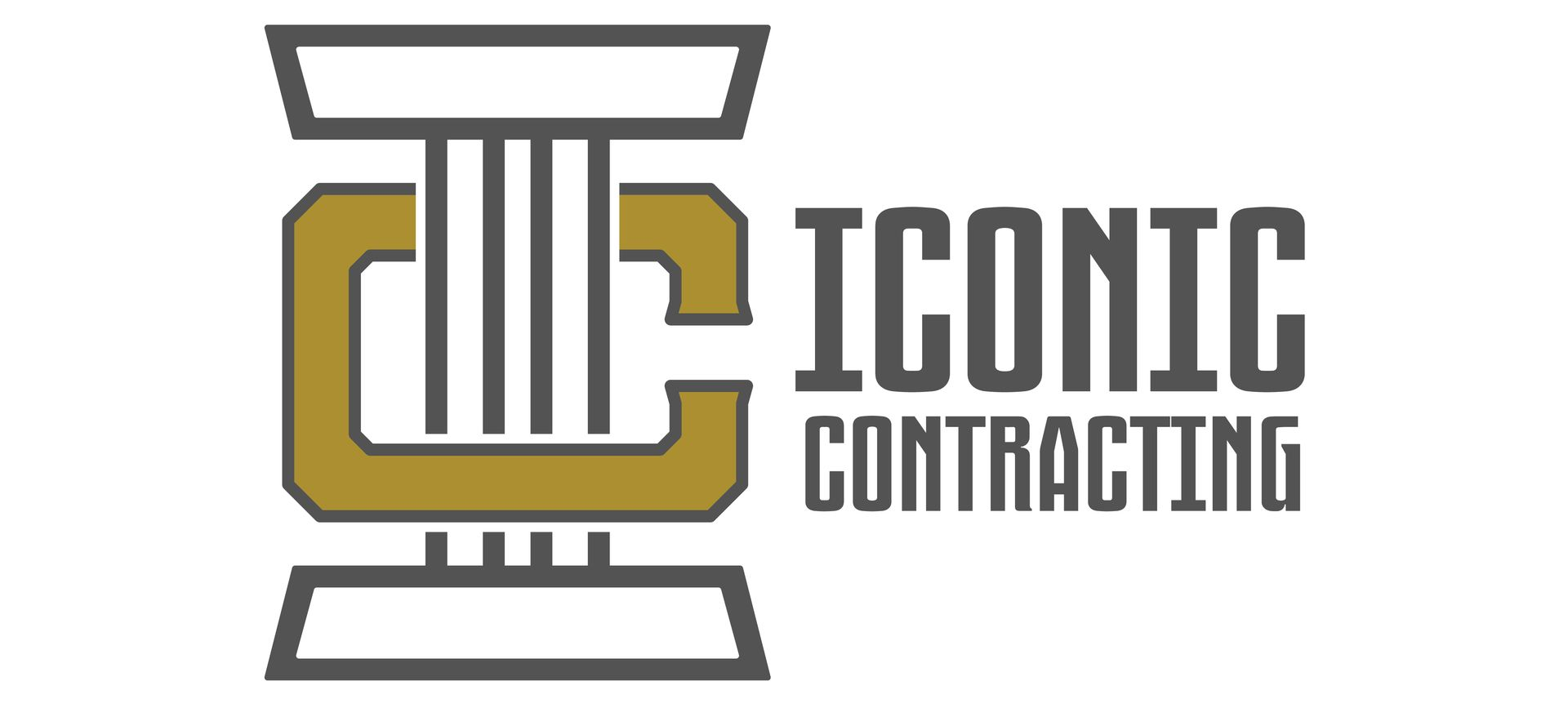 Logo for Iconic Contracting featuring a gold 
