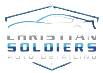 Logo for Christian Soldiers Auto Detailing: a car silhouette inside a blue and white hexagon, with "Christian Soldiers" text.