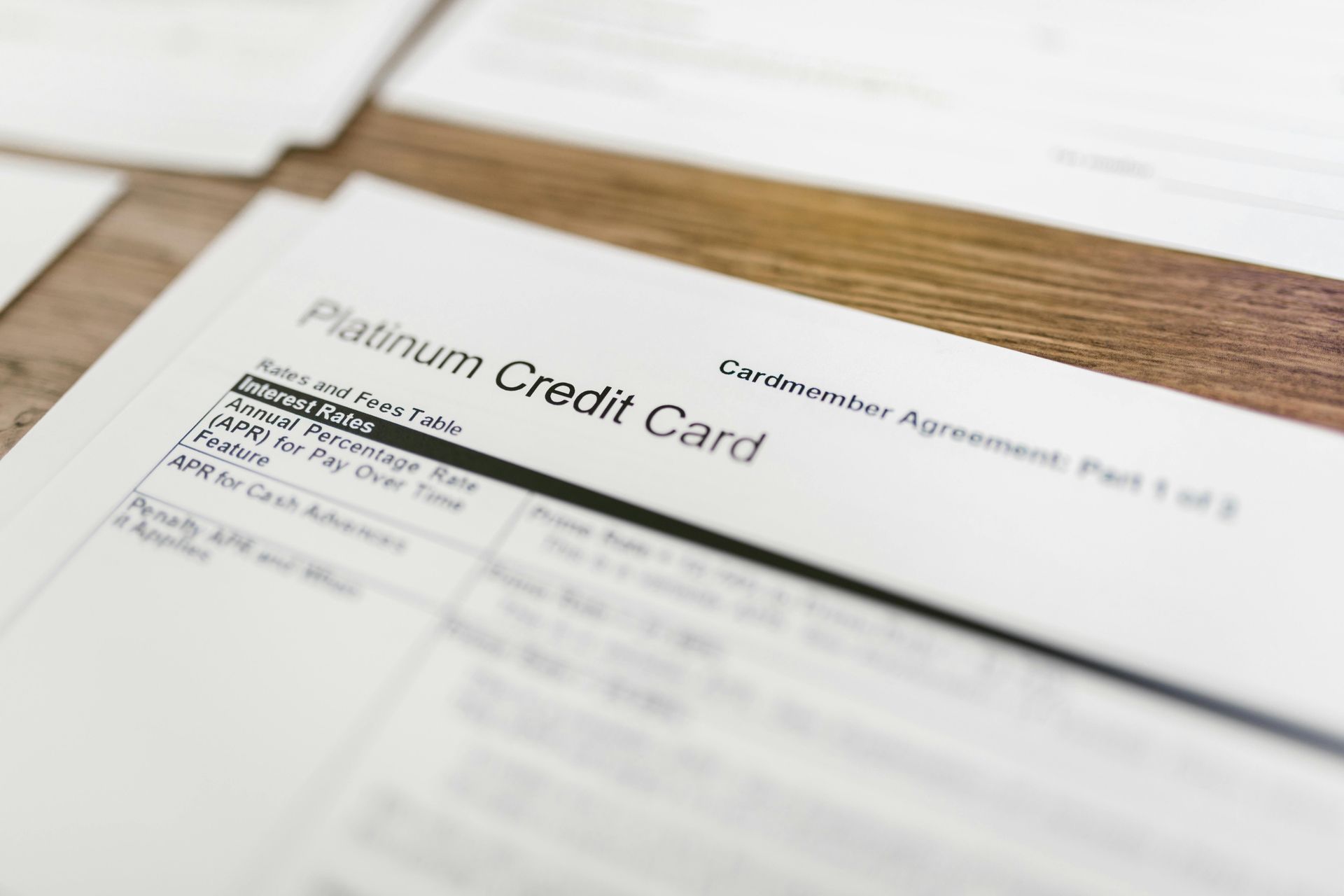 A close-up of a credit card fee form, symbolizing transparency