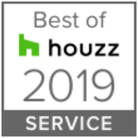 Best of Houzz 2019 Service award badge featuring the Houzz logo and the year 2019.