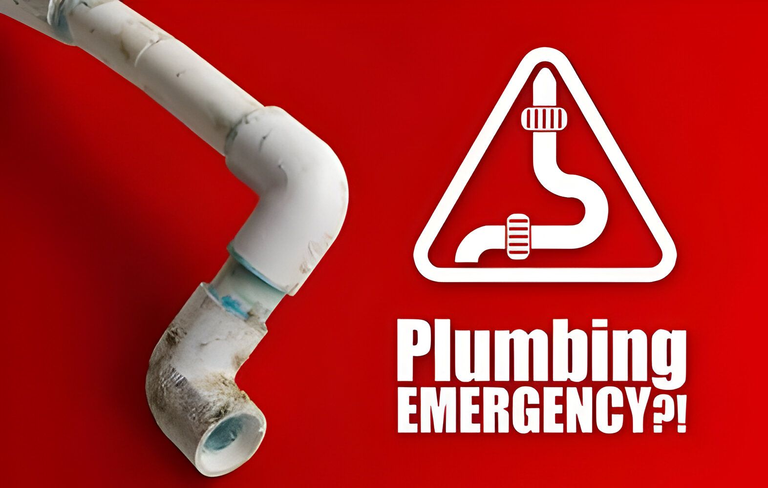 A sign that says plumbing emergency on it