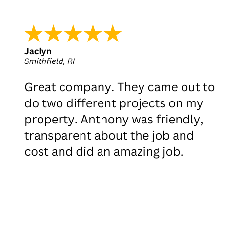 A 5-star review for the fence installation in Smithfield, RI by A. Belmonte & Son Fence Company