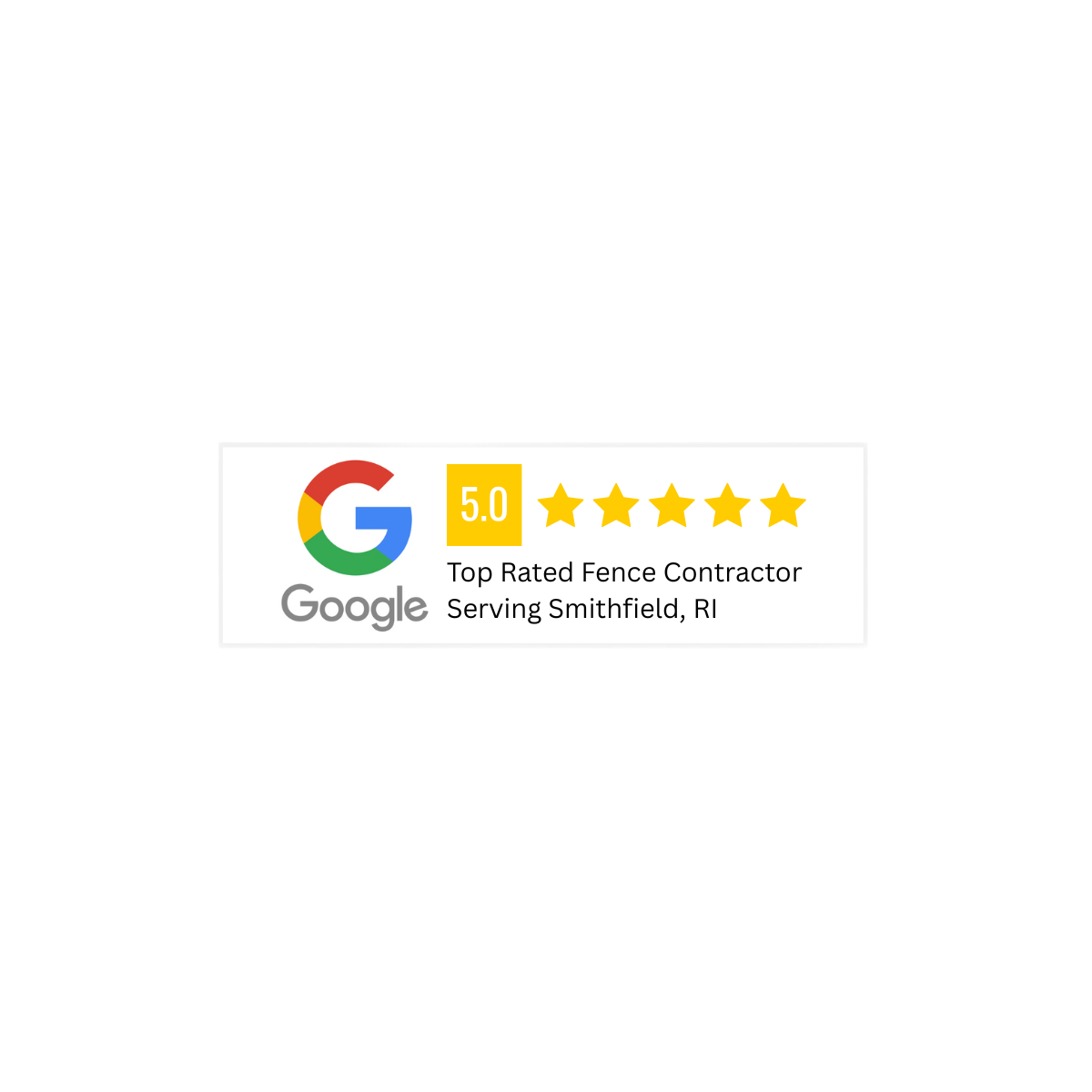 Google review badge: 5-star rating, 