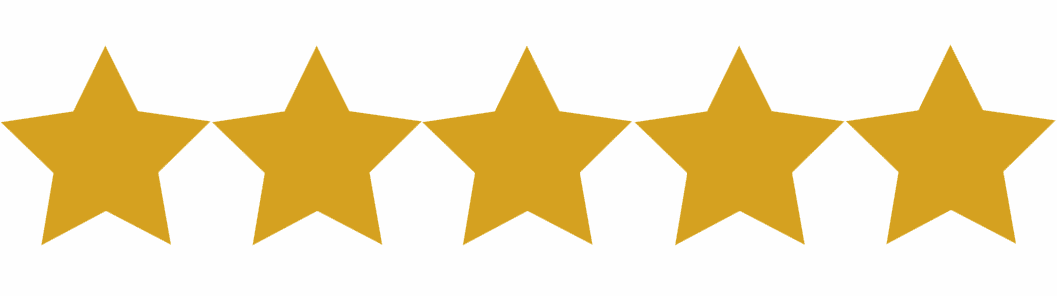 A row of gold stars on a white background.