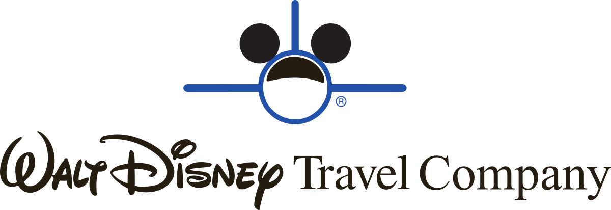 Walt Disney Travel Company logo featuring a Mickey Mouse airplane.