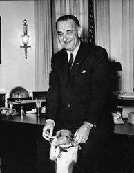 President Johnson with Beagle