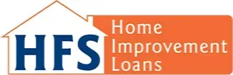 Logo for HFS Home Improvement Loans featuring a dark blue 