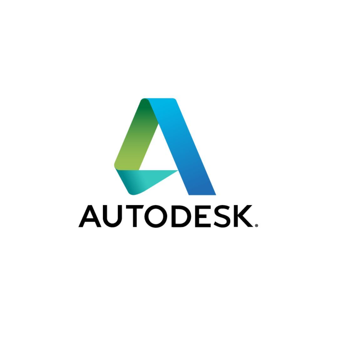 A blue and green logo for autodesk on a white background.