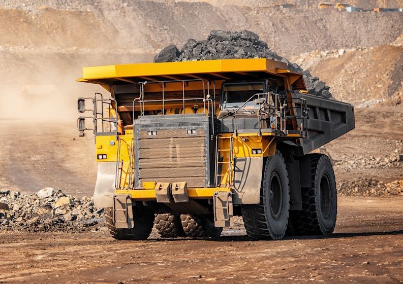 mining equipment truck driving