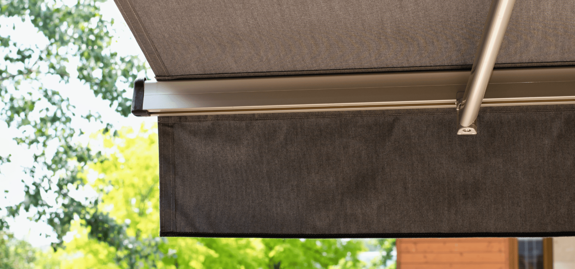 Close-up image of a UPF 50 fabric awning