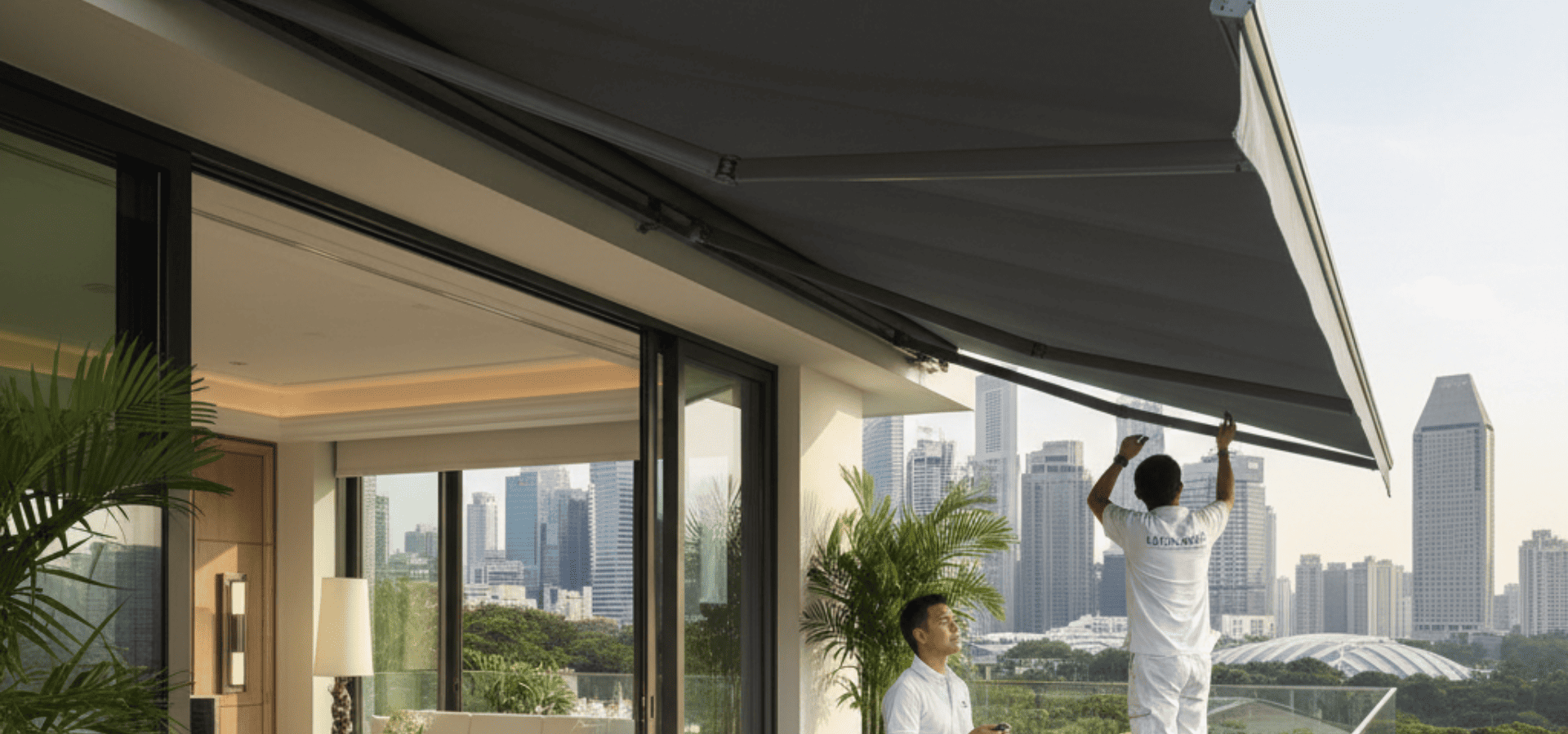 Luxury retractable awning installation by Uni Shades team