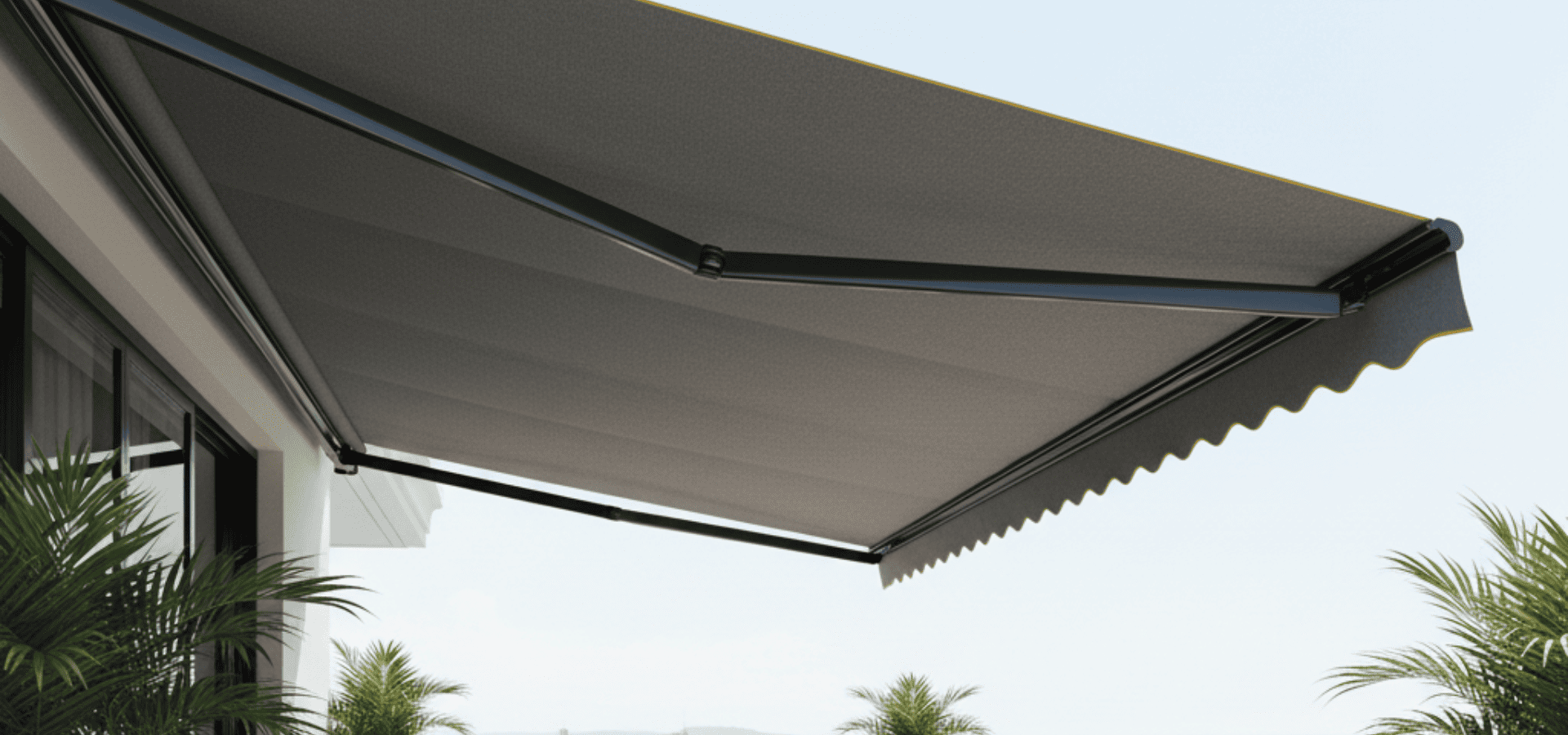 Luxury awning at a balcony in a three-storey home