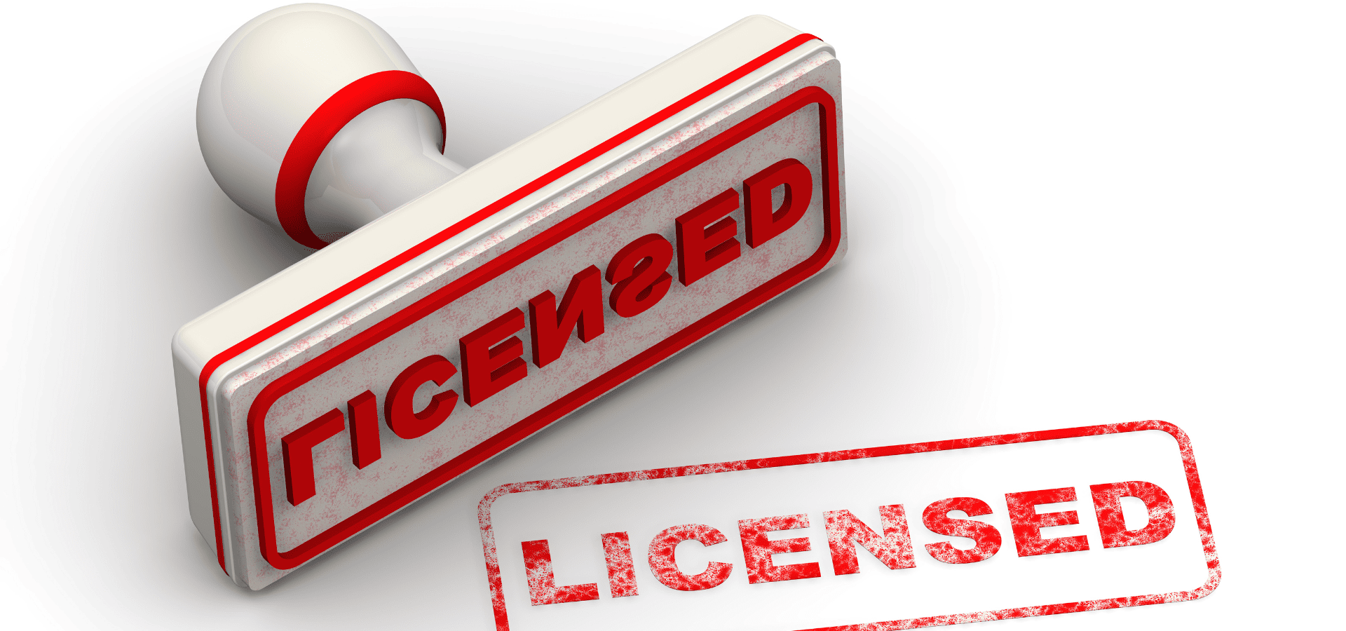 Red license stamp