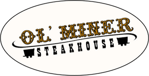 a logo for a steakhouse with a train on it .