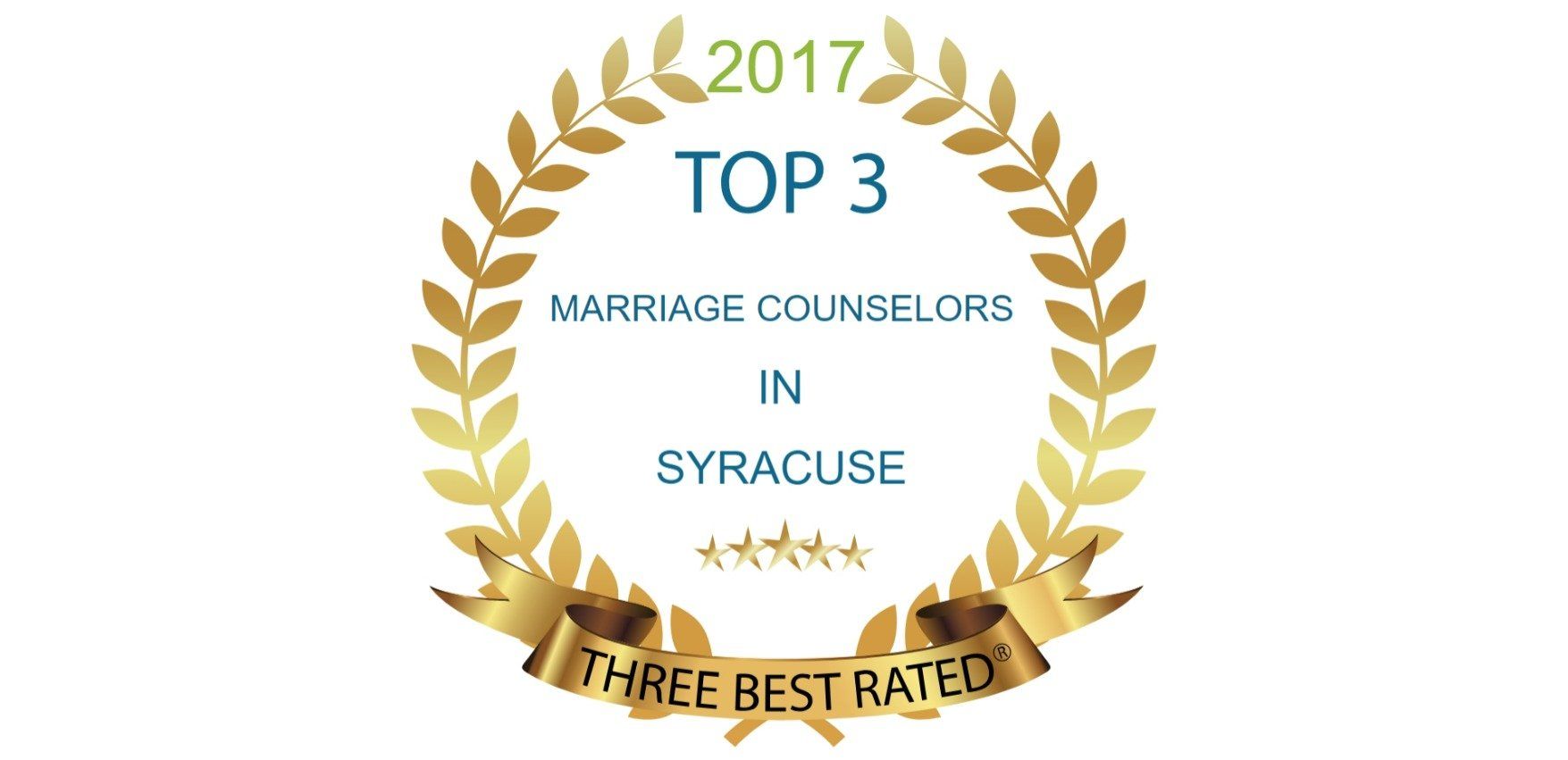 A logo for top 3 marriage counselors in syracuse