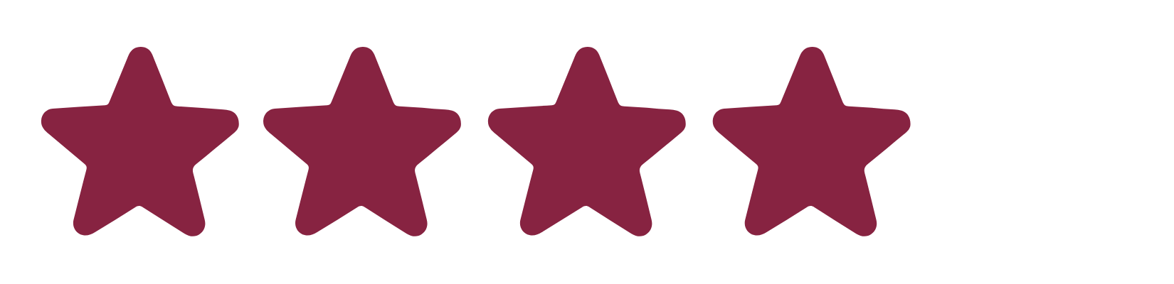 Four maroon stars in a row.