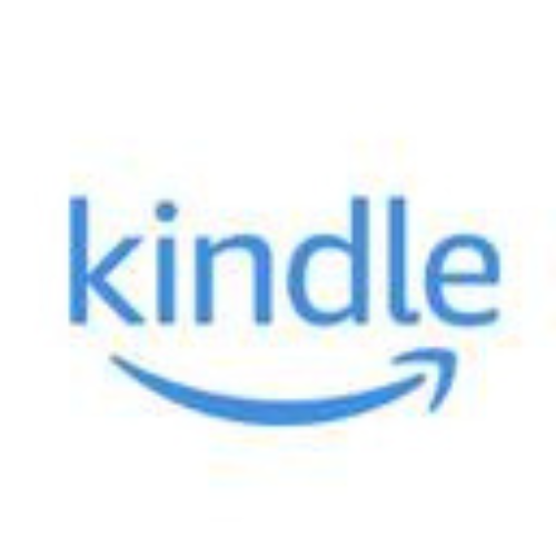 Kindle logo: Blue text,