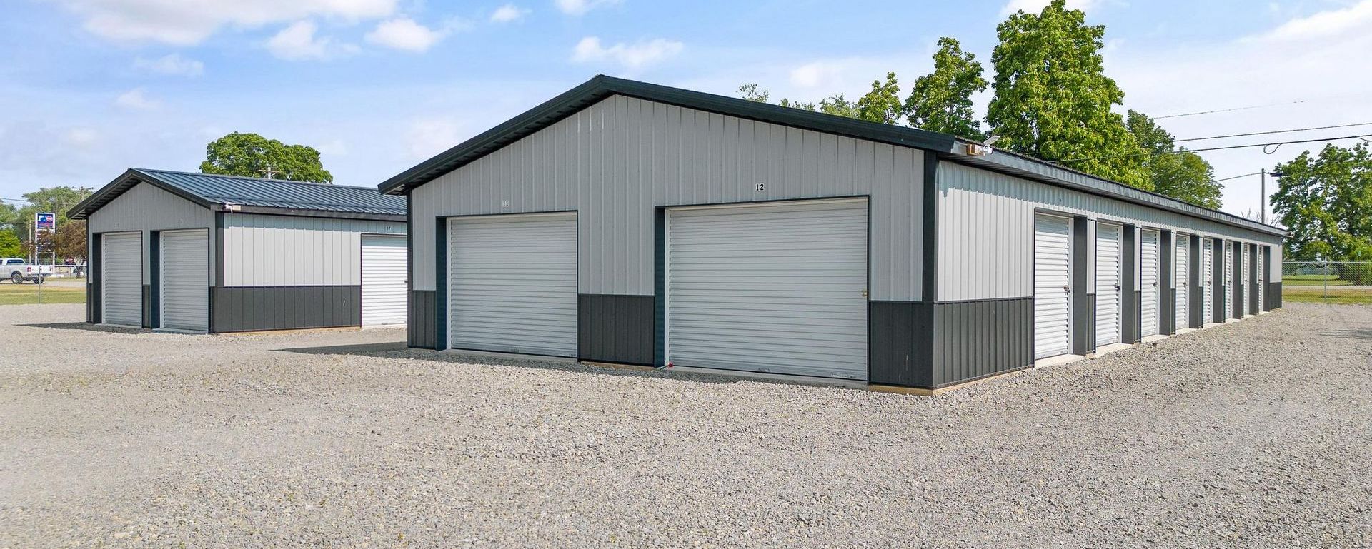 A storage unit filled with furniture and boxes.