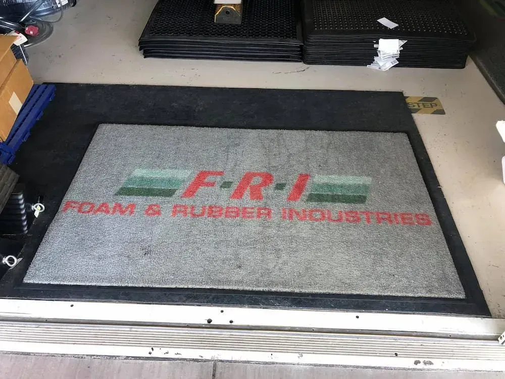 A Foam and Rubber Industry Door Mat is on the Floor — F.R.I. Foam & Rubber Industries In Gympie, QLD