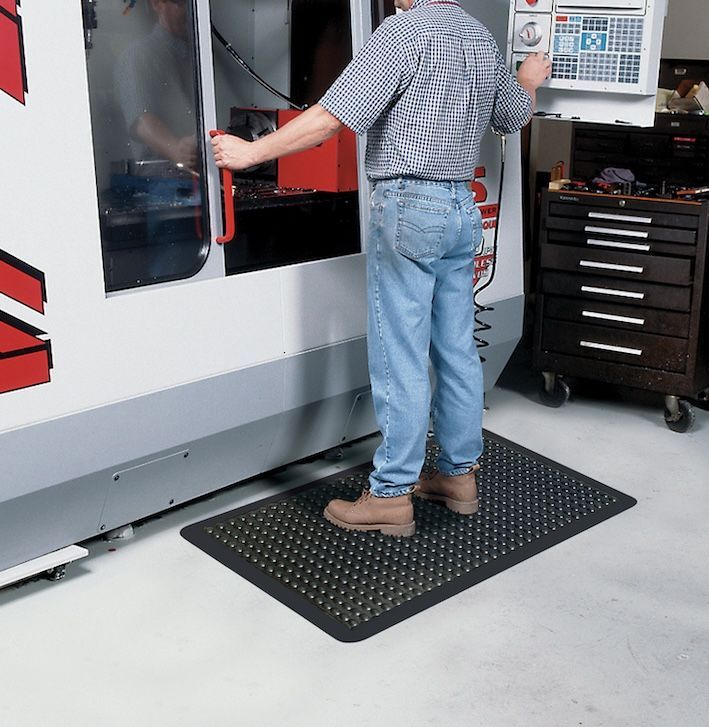 Man Standing On Anti-Fatigue Mat — F.R.I. Foam & Rubber Industries In Buderim, QLD