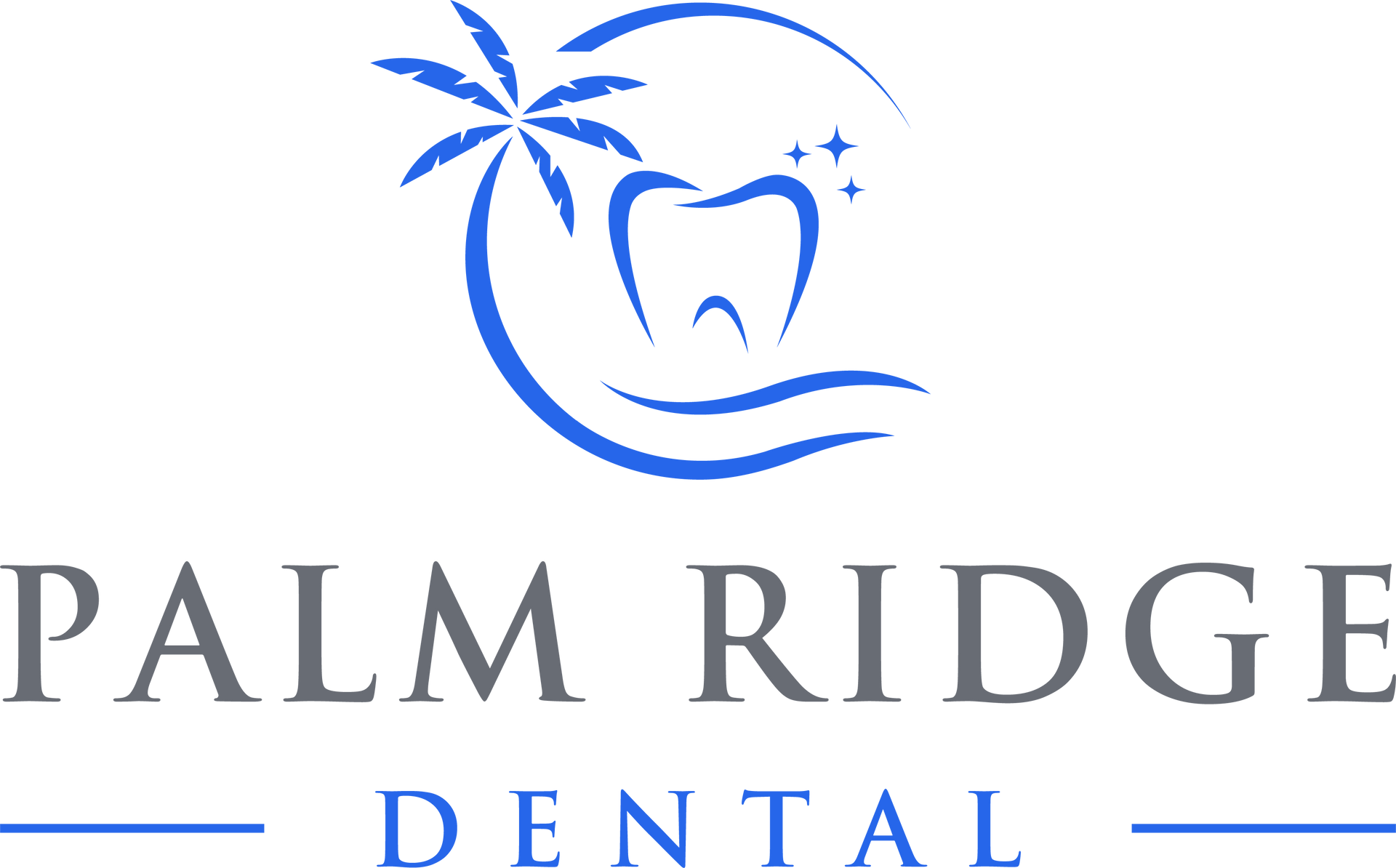 The logo for palm ridge dental