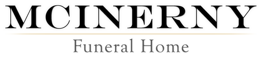 A logo for brooks funeral home with a laurel wreath.