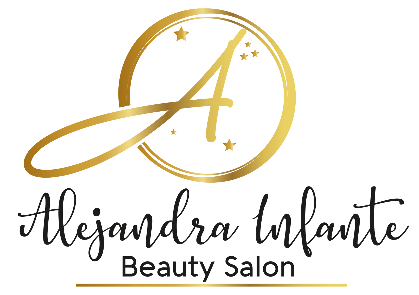 A logo for a beauty salon called alejandra infante