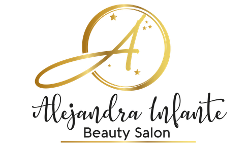 A logo for a beauty salon with a gold letter a in a circle.