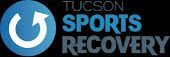 A blue and white logo for tucson sports recovery