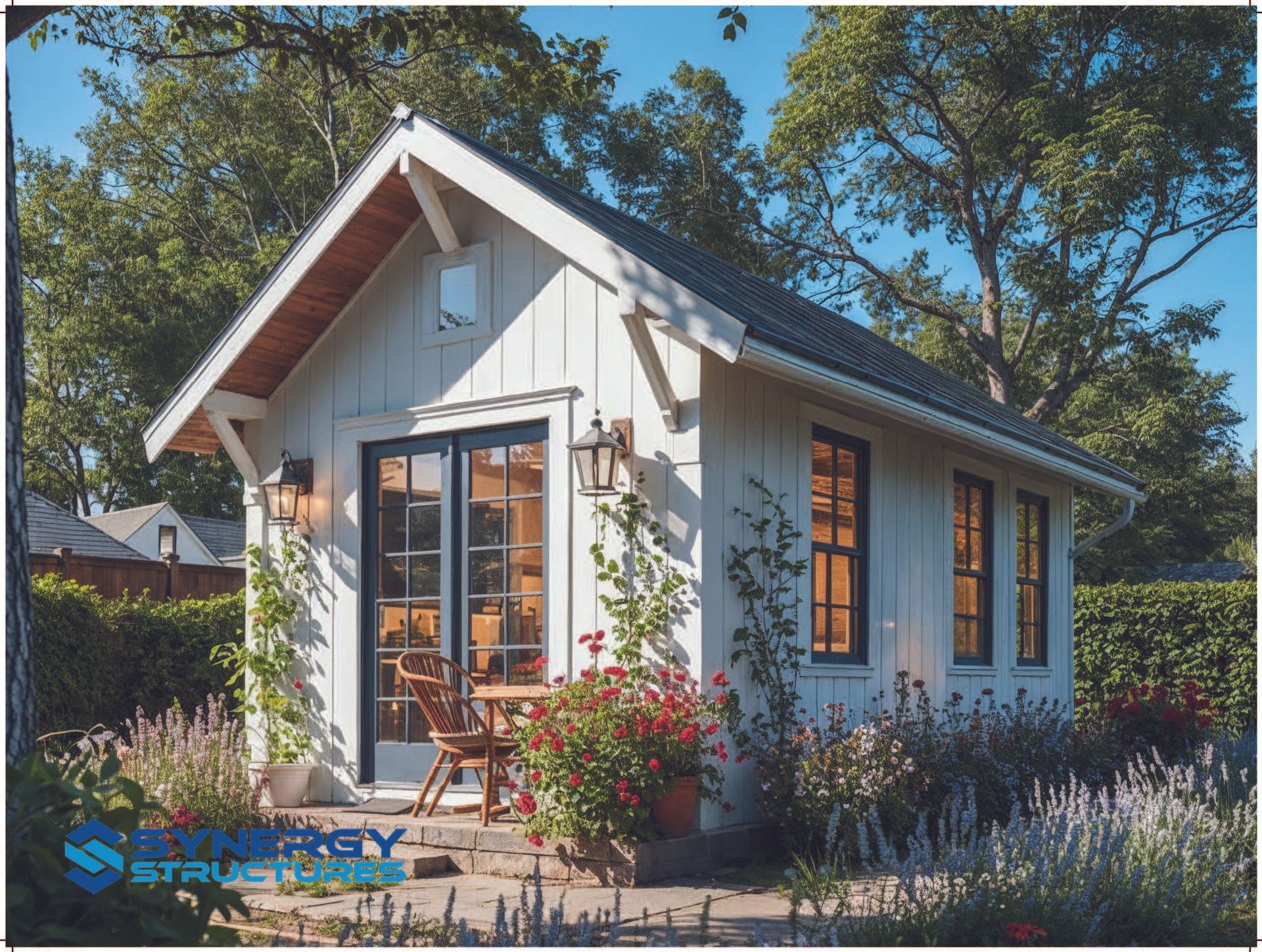 Modern Synergy Structures accessory dwelling unit in a Charlotte, NC backyard.