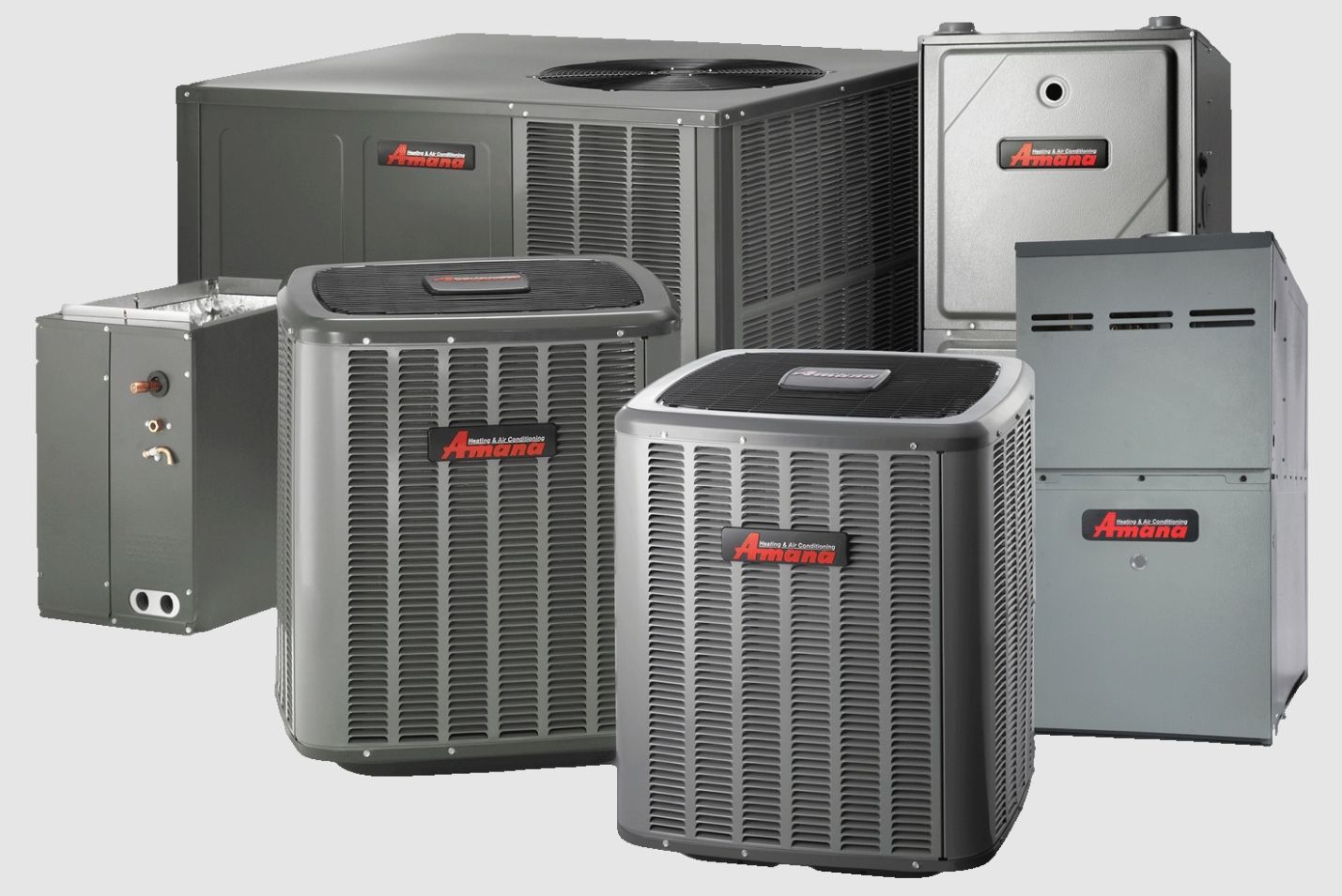 A group of air conditioners are sitting next to each other