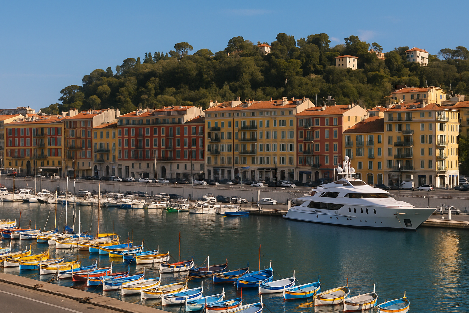 Nice harbour in summer