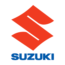 Un logo Suzuki rouge et bleu sur fond blanc