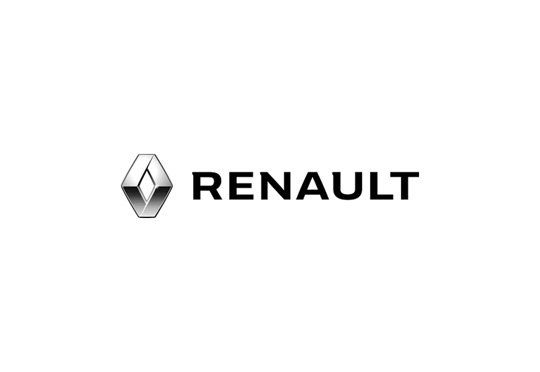 Le logo renault est sur fond blanc.