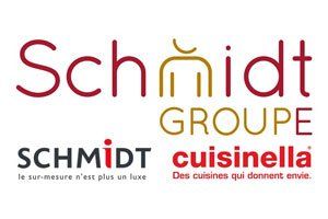A logo for schmidt groupe schmidt cuisinella and schmidt cuisinella