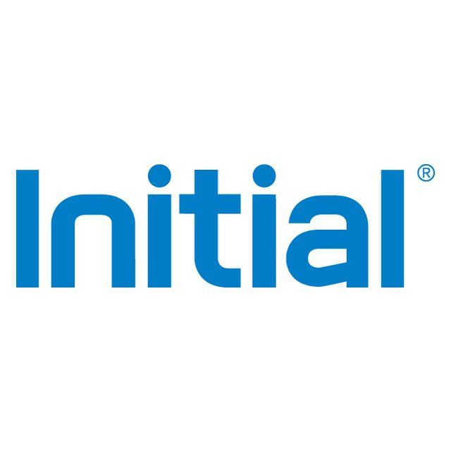 Un logo initial bleu sur fond blanc