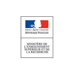 The logo for the ministere de l' enseignement superieur et de la recherche.