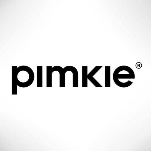 Un logo noir et blanc pour pimkie sur fond blanc.