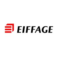 Le logo eiffage est rouge et noir sur fond blanc.