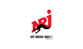 Un logo rouge et noir sur lequel est écrit ari hit music only