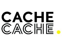 Un logo noir et blanc pour une entreprise appelée cache cache.