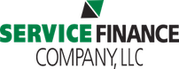 Service Finance Company logo: green and black geometric design above