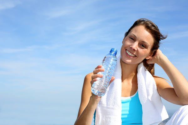 person drinking water