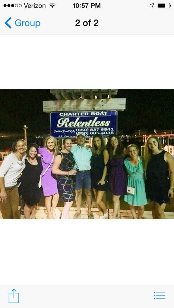 Fishing Destin, FL | Destin Harbor | Charter Boat Relentless | www.charterboatrelentless.com | A Luxury Charter Boat at Everyday Rates | 65' x 20' | A Man Surrounded by Girls